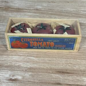 Handcrafted Heirloom Tomato Candles Scent Wood Crate Box Vintage New Pure Rare